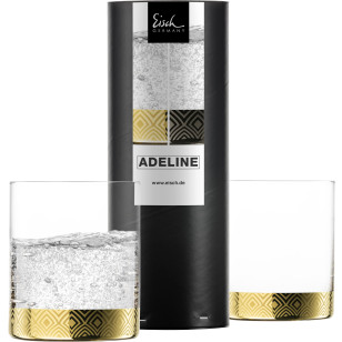 Becher / Trinkgläser ADELINE gold - 2 Stück in Geschenkröhre