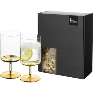 Wasser- /Cocktailglas ADELINE gold - 2 Stück im Geschenkkarton