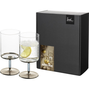 Wasser- /Cocktailglas ADELINE platin - 2 Stück im Geschenkkarton