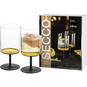 Cocktailgläser Secco Flavoured gold/schwarz - 2 Stück im Geschenkkarton