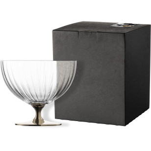 Schale auf Fuß 20 cm platin im Geschenkkarton