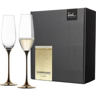 Sektglas 180 ml kupfer Champagner Exklusiv- 2 Stück im Geschenkkarton 