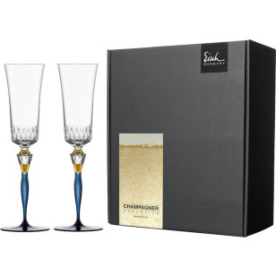 Champagnergläser Champagner Exklusiv blau 250 ml - 2 Stück im Geschenkkarton