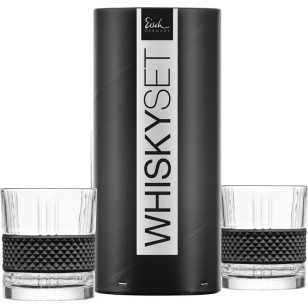 Whisky Gläser-Set GLEN schwarz in Geschenkröhre