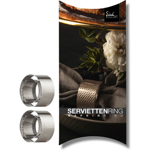 2 Serviettenringe platin Aurea 5 cm - im Geschenkkarton 