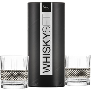 Whiskybecher GLEN platin – 2 Stück in Geschenkröhre