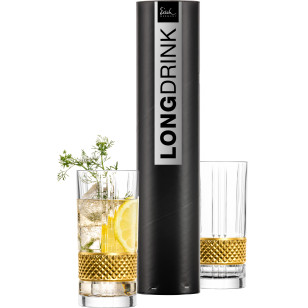 Longdrinkgläser GLEN gold – 2 Stück in Geschenkröhre