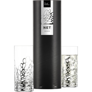 Longdrinkglas NET - 2 Stück in Geschenkröhre