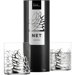 Becher / Trinkglas NET - 2 Stück in Geschenkröhre