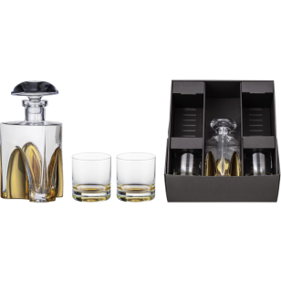 Geschenkset Gentleman gold mit Karaffe und 2 x Whiskyglas