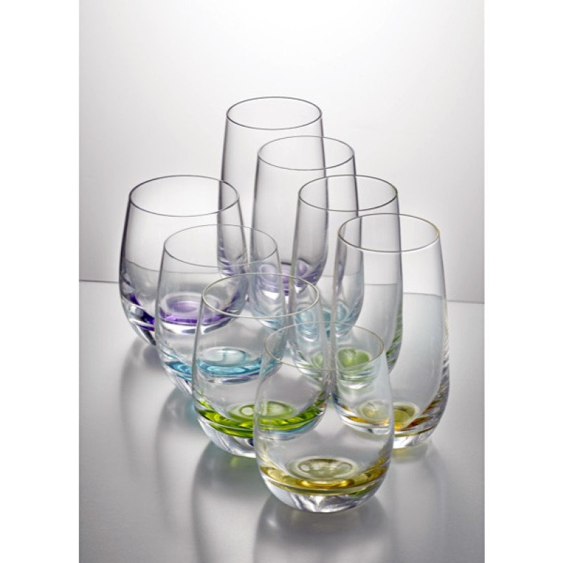 Trinkglas Becher niedrig Jessica farblich sortiert Geschenk | Eisch Glasshop