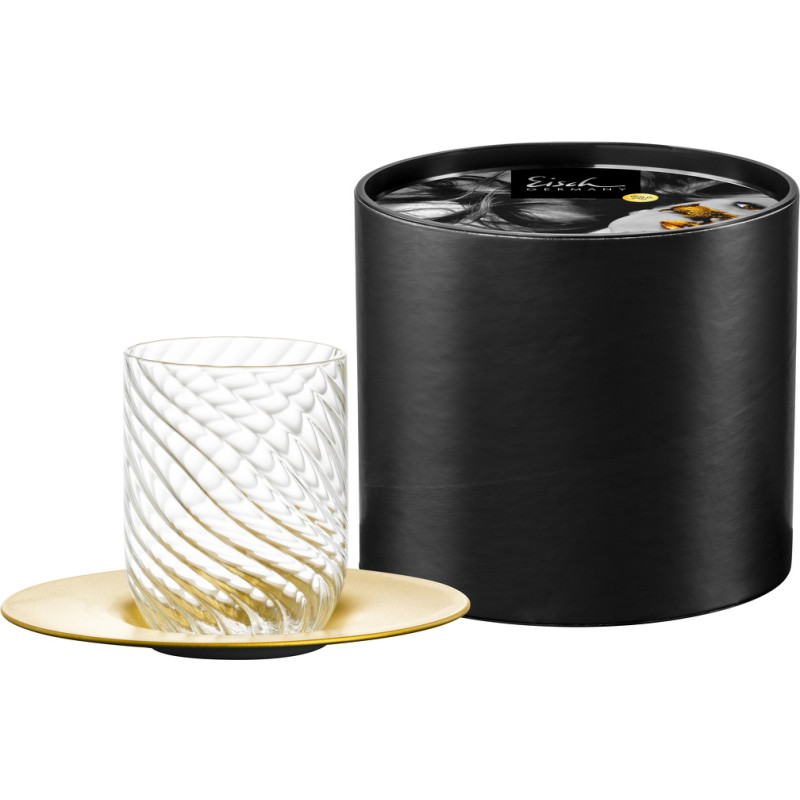 Eisch Becher KAYA BLACK, Kristallglas, in Handarbeit Schiefer- Glasur