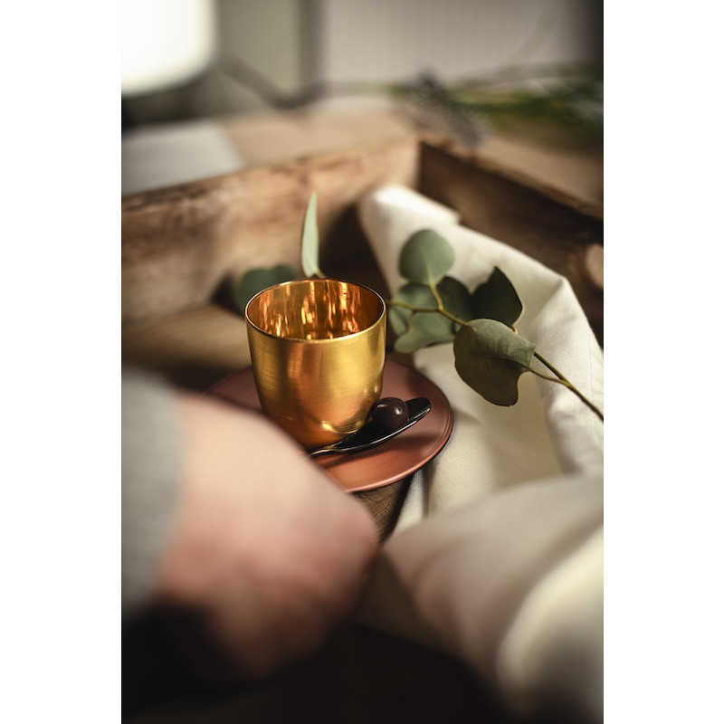 EISCH Espressoglas mit Untersetzer Cosmo gold/kupfer 100 ml