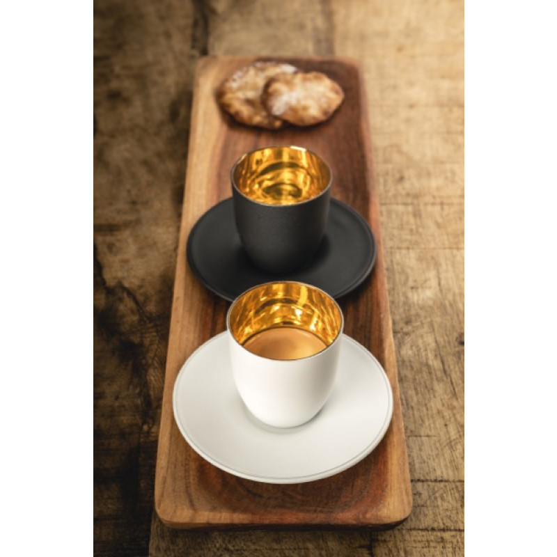 Espressoglas 100 ml mit Untersetzer Geschenk Cosmo pure white | Eisch  Glasshop
