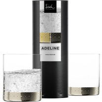 Becher / Trinkgläser ADELINE platin - 2 Stück in Geschenkröhre