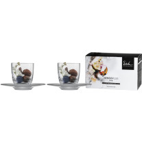 Espressoglas mit satiniertem Unterteller Superior SENSISPLUS - 2 Stück im Geschenkkarton