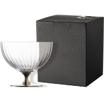 Schale auf Fuß 20 cm platin im Geschenkkarton