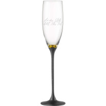 Sektglas Champagner Exklusiv gold/schwarz - 2 Stück im Geschenkk. mit Gravur