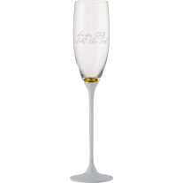 Sektglas Champagner Exklusiv gold/weiß - 2 Stück im Geschenkkarton mit Gravur