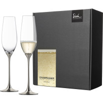 Sektglas Champagner Exklusiv platin - 2 Stück im Geschenkkarton