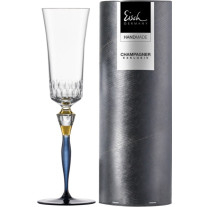 Sektglas 250 ml blau Champagner Exklusiv in Geschenkröhre