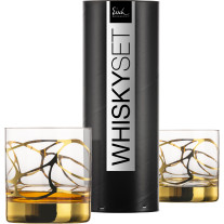 Whiskyglas 400 ml - 2 Stück in Geschenkröhre Stargate gold