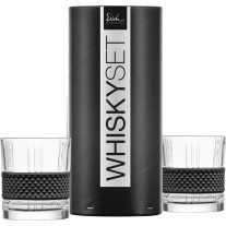 Whiskybecher GLEN schwarz – 2 Stück in Geschenkröhre