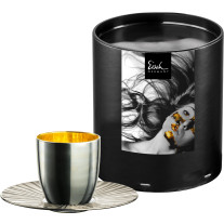 Espressoglas Cosmo Collect sun platinum mit Untersetzer in Geschenkröhre
