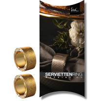 2 Serviettenringe gold Gold Rush 5 cm - im Geschenkkarton 