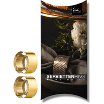 2 Serviettenringe gold Aurea 5 cm - im Geschenkkarton 