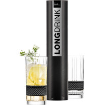 Longdrinkgläser GLEN schwarz – 2 Stück in Geschenkröhre