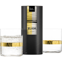 Becher / Trinkgläser ELIOR gold - 2 Stück in Geschenkröhre