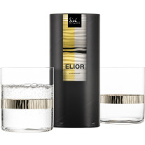 Becher / Trinkgläser ELIOR platin – 2 Stück in Geschenkröhre