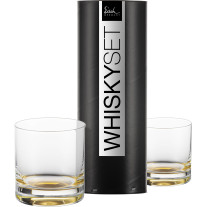 Whiskyglas 400 ml gold - 2 Stück in Geschenkröhre Gentleman