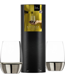 Allround/Wein-Becher Weißweinglas ELEVATE platin - 2 Stück in Geschenkröhre