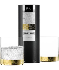 Becher / Trinkgläser ADELINE gold - 2 Stück in Geschenkröhre