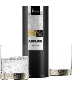 Becher / Trinkgläser ADELINE platin - 2 Stück in Geschenkröhre