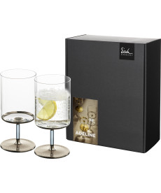 Wasser- /Cocktailglas ADELINE platin - 2 Stück im Geschenkkarton