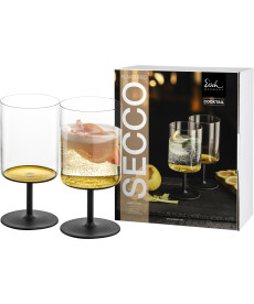 Cocktailgläser Secco Flavoured gold/schwarz - 2 Stück im Geschenkkarton