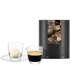 Set Affogato al caffè Glas mit Kännchen in Geschenkröhre