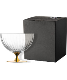 Schale auf Fuß 20 cm gold im Geschenkkarton