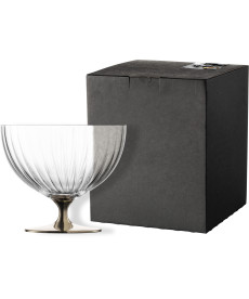 Schale auf Fuß 20 cm platin im Geschenkkarton