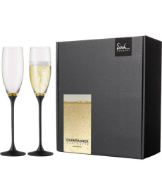 Sektglas Champagner Exklusiv gold/schwarz - 2 Stück im Geschenkk.