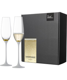 Sektglas Champagner Exklusiv gold/weiß - 2 Stück im Geschenkkarton