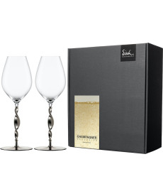 Champagnergläser Champagner Exklusiv platin 400 ml - 2 Stück im Geschenkkarton
