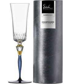 Sektglas 250 ml blau Champagner Exklusiv in Geschenkröhre