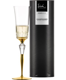Champagnerglas CHAMPAGNER EXKLUSIV gold in Geschenkröhre