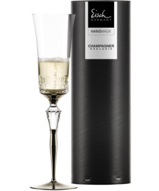 Champagnerglas CHAMPAGNER EXKLUSIV platin in Geschenkröhre