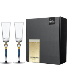 Champagnergläser Champagner Exklusiv blau 250 ml - 2 Stück im Geschenkkarton