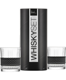 Whiskybecher GLEN schwarz – 2 Stück in Geschenkröhre